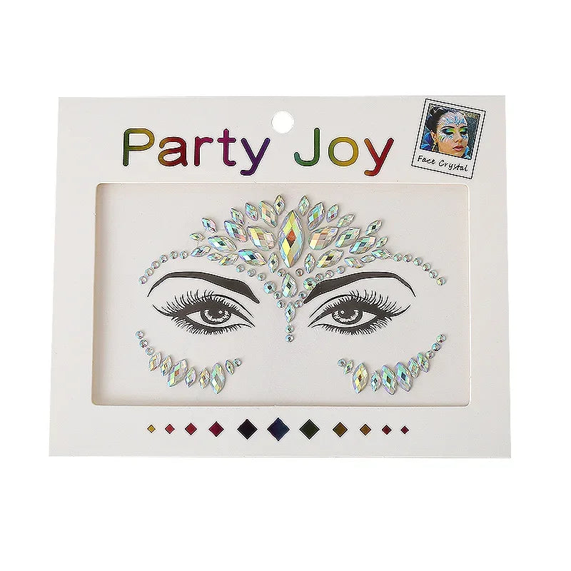 Face Rhinestone Gem Stickers – Festival Temporary Tattoo Jewels