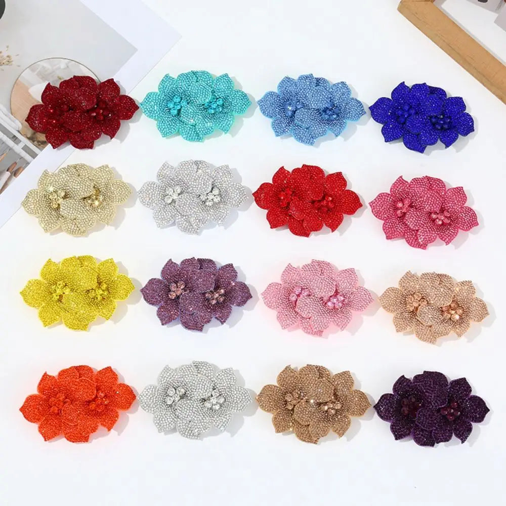 3D Camellia Rhinestone Flower Patch for DIY Sewing & Crafts