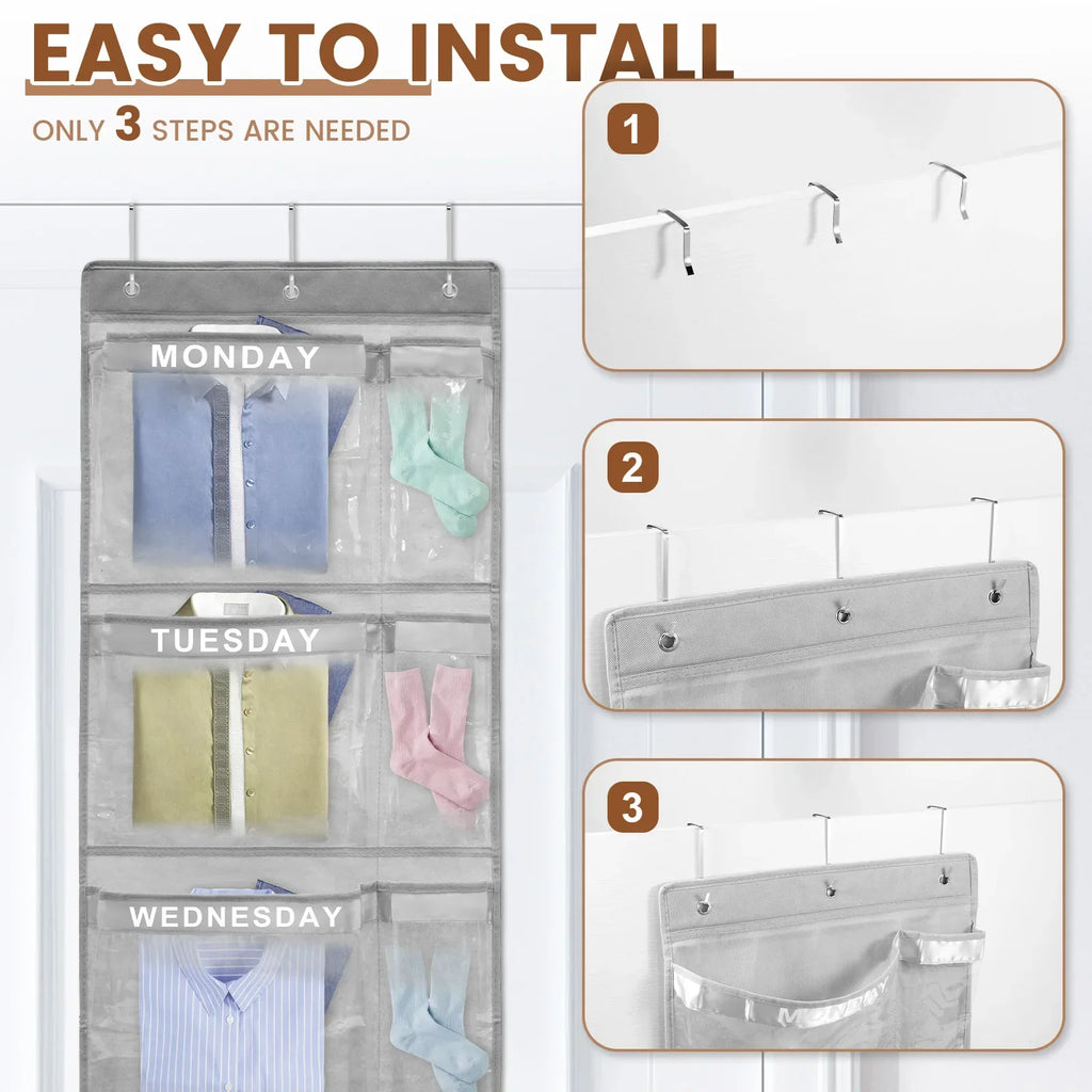 Over-The-Door Weekly Clothes Organizer – 1 or 2 Pack