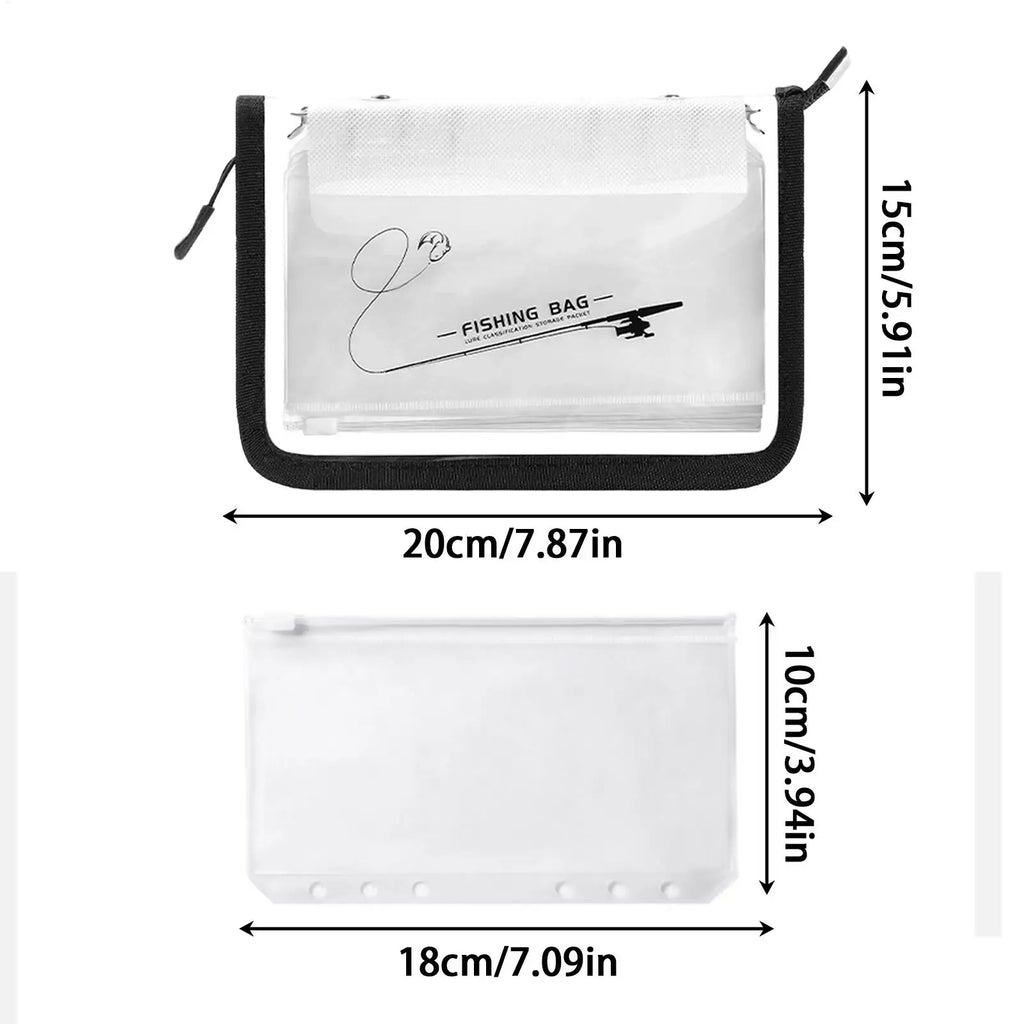 Clear Fishing Lure Bait Bag – 10-Page Transparent Tackle Organizer