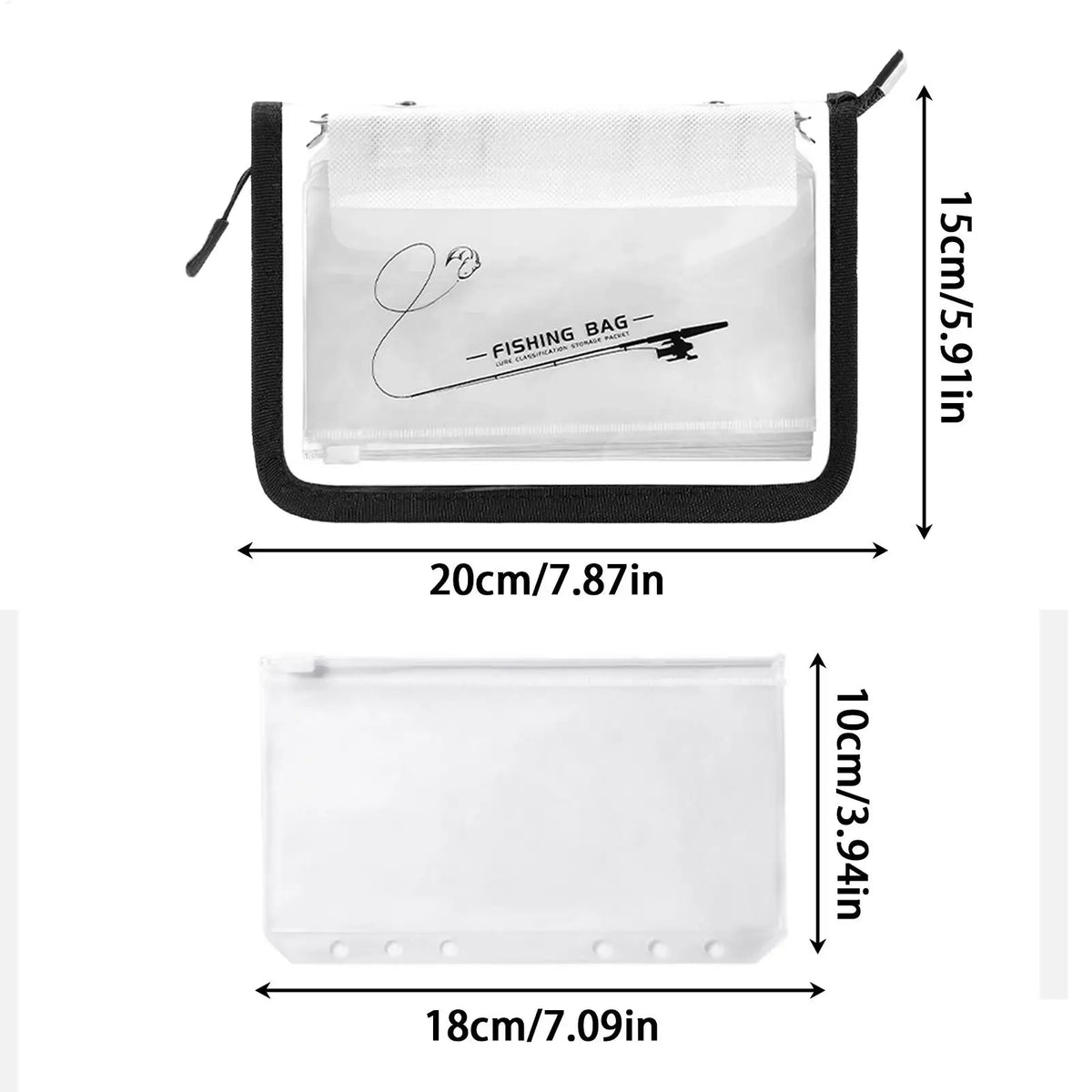 Clear Fishing Lure Bait Bag – 10-Page Transparent Tackle Organizer