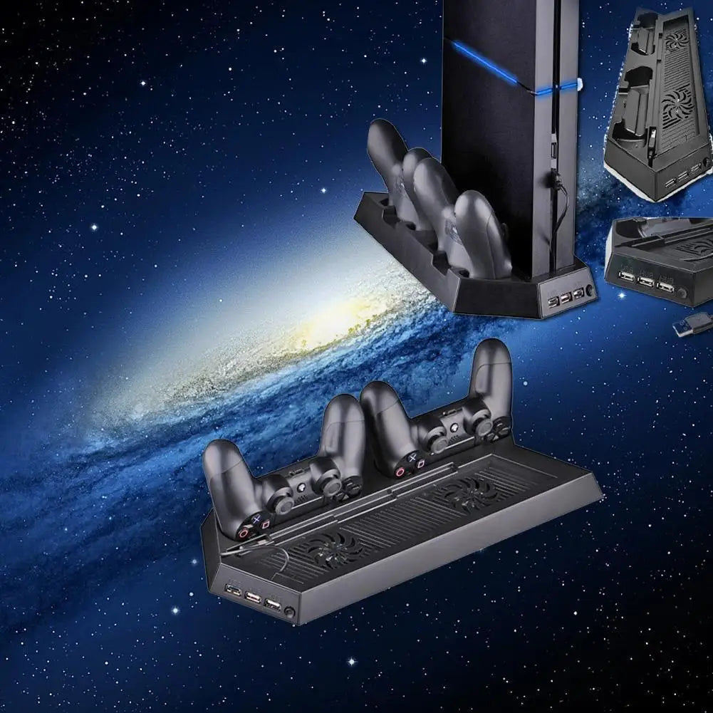 PS4 Vertical Stand Cooling Fan & Dual Controller Charging Dock