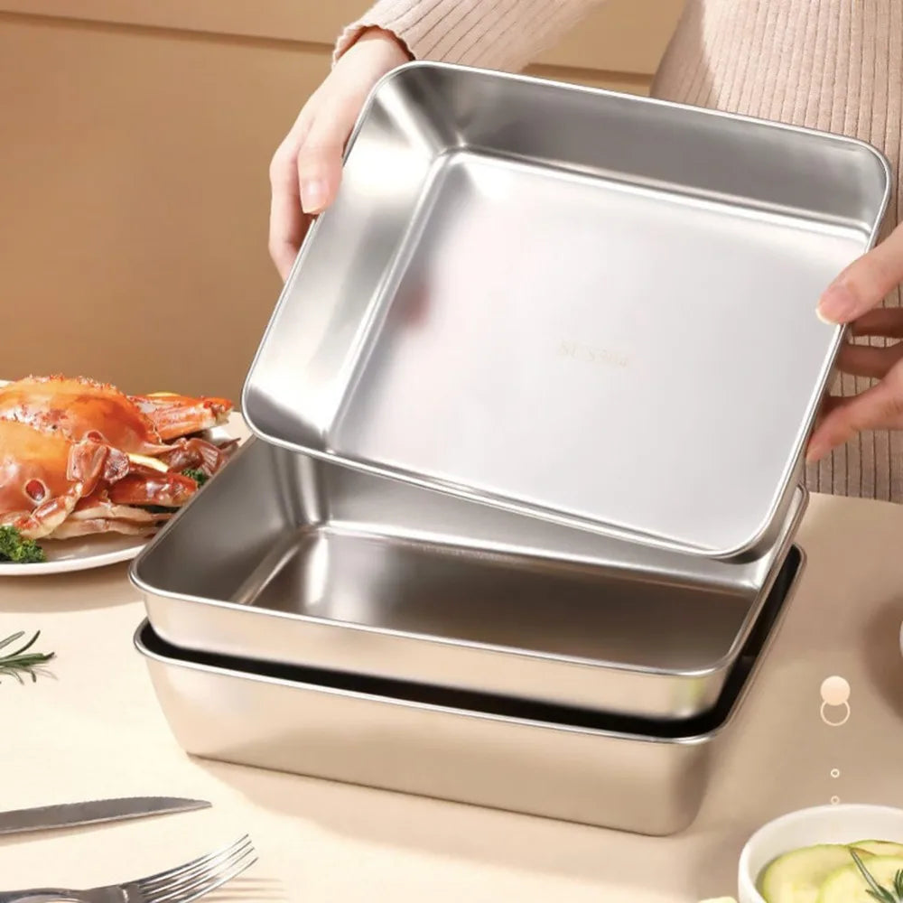 3-Piece Stainless Steel Stackable Food Storage Container Set