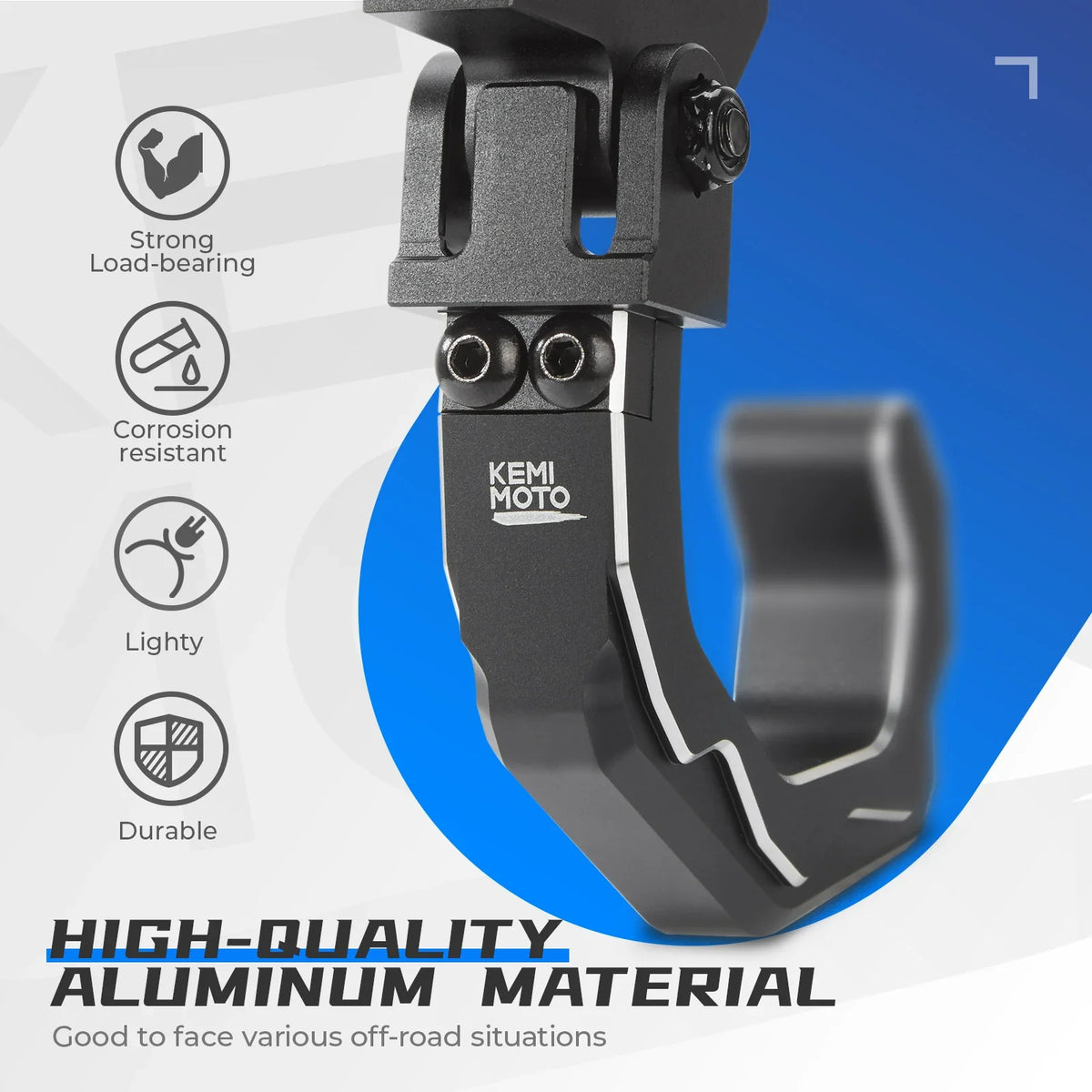 UTV Roll Cage Helmet Hook – Aluminum, Fits 1.6"–2" Roll Bars