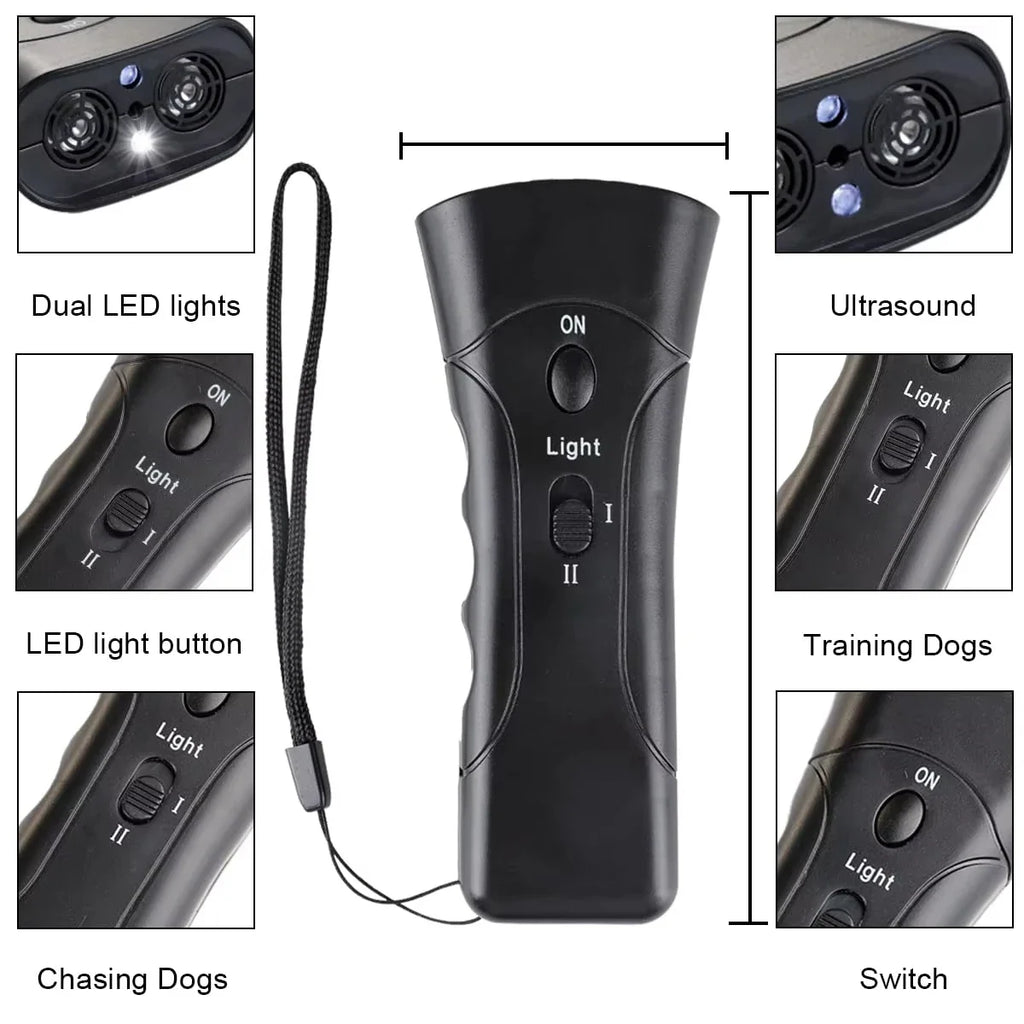 Ultrasonic LED Dog Bark Deterrent & Training Device