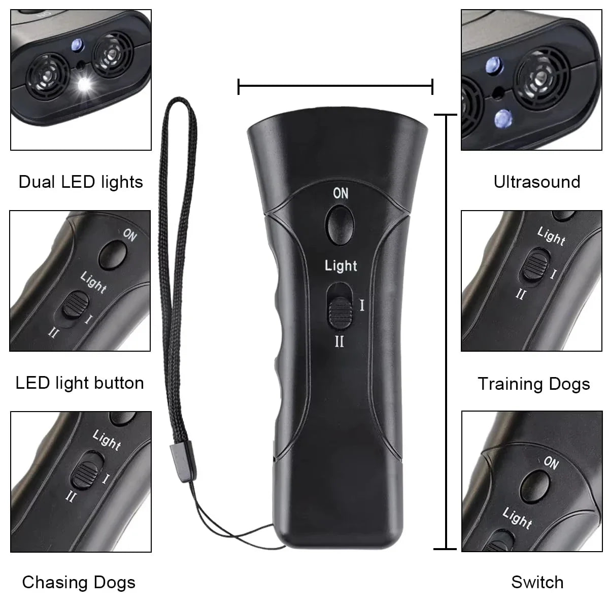 Ultrasonic LED Dog Bark Deterrent & Training Device