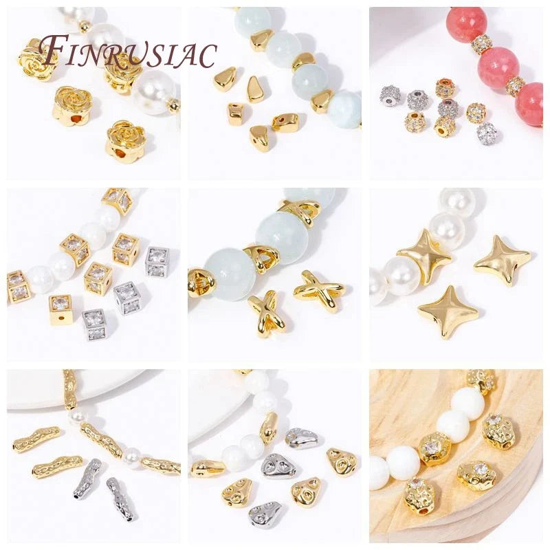 18K Gold Plated Brass Flower Spacer Beads – DIY Jewelry Making