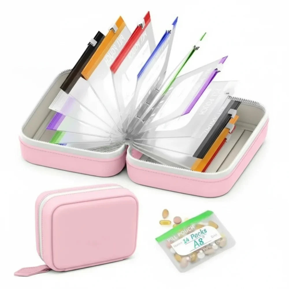 BPA-Free Weekly Pill Organizer 7/14 PCS Waterproof Pouches