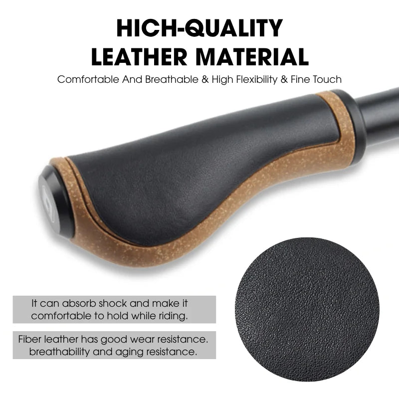 ODI Leather Lock-On MTB Handlebar Grips – Anti-Slip Bicycle