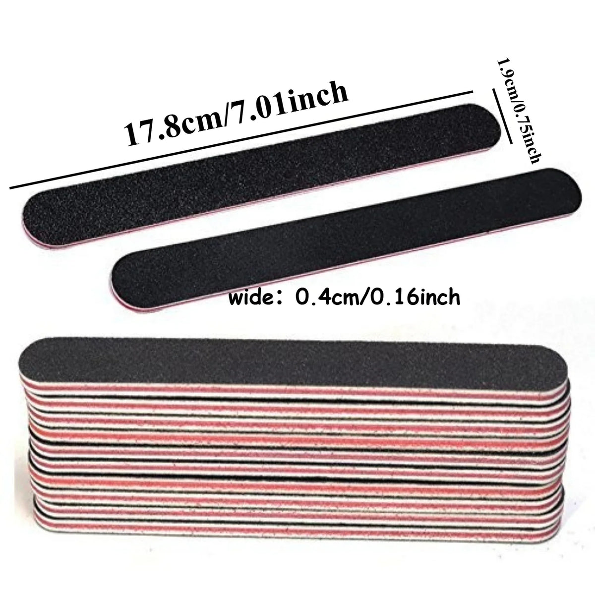 10Pcs Double-Sided Nail File 100/180 Grit Washable Buffer Set