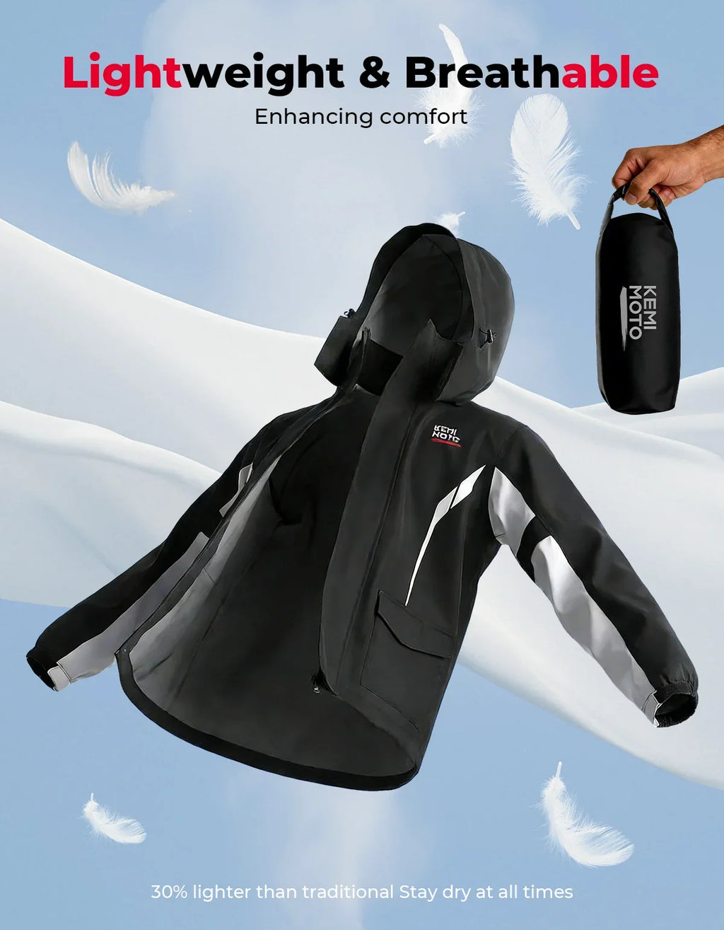 KEMIMOTO Waterproof Motorcycle Rain Suit – Jacket & Pants