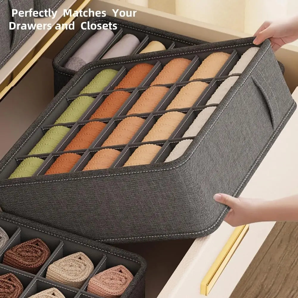 Foldable Fabric Drawer Organizer for Underwear, Socks & Belts