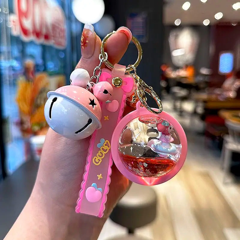 Sanrio Kuromi Hello Kitty Liquid Sand Keychain | Anime Charm