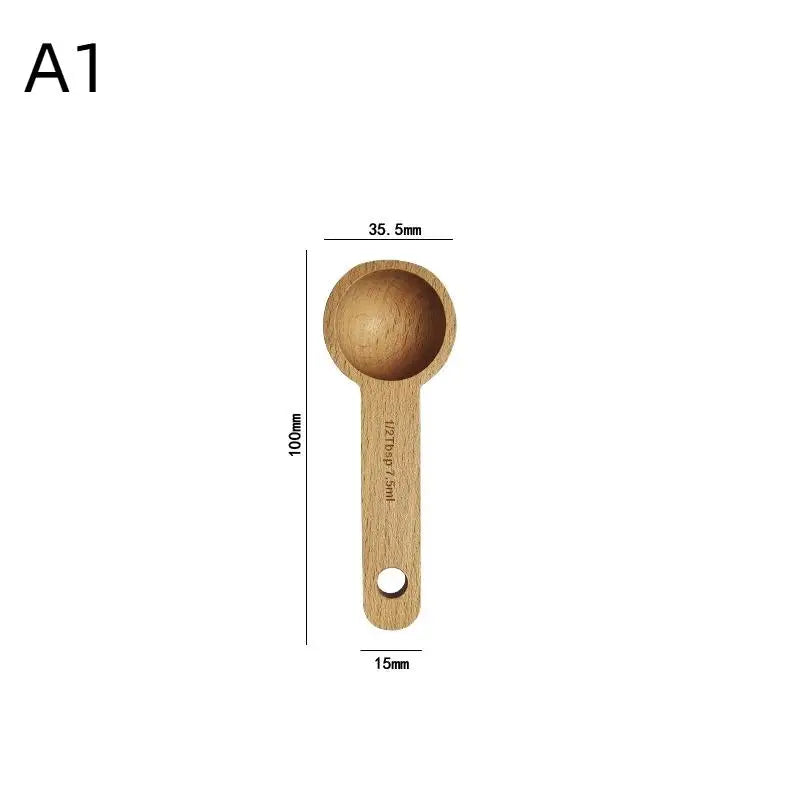 Wooden Measuring Spoon 7.5–45ML Beech Walnut Kitchen Tool