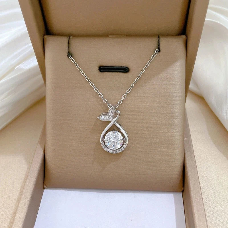 Copper Pendant Necklace Women | Stainless Steel Clavicle Chain