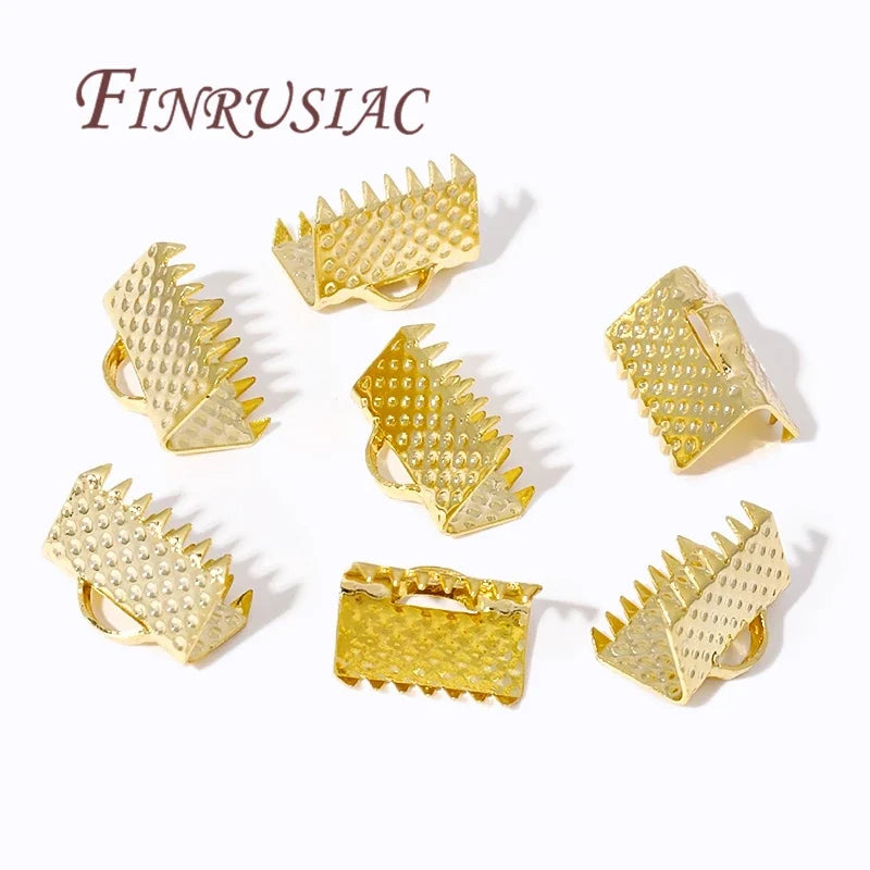 18K Gold Plated Foldover Crimp End Caps | DIY Jewelry Findings