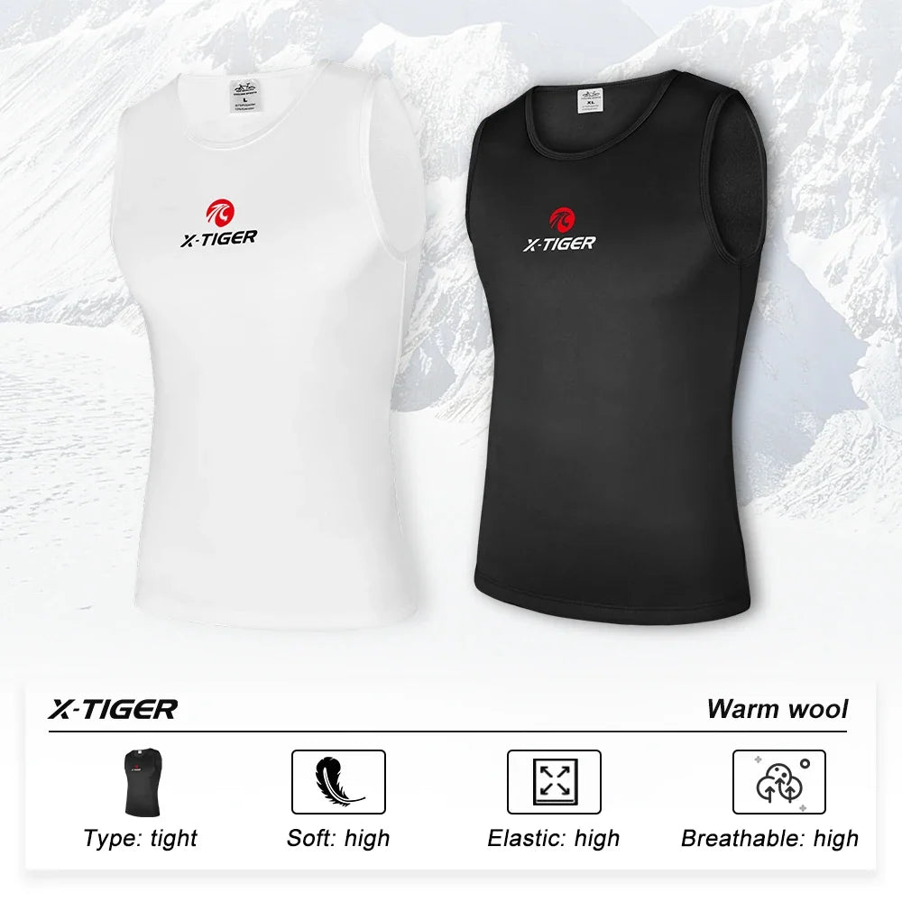 X-TIGER Men's Fleece Cycling Vest – Winter Base Layer