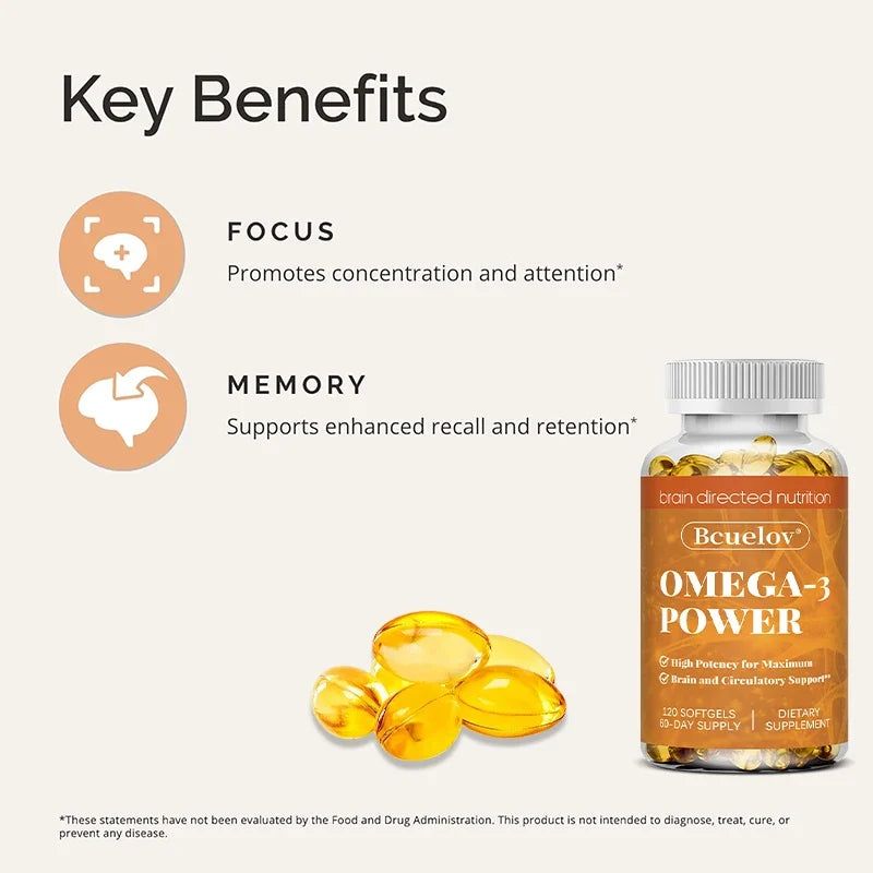 Omega-3 Fish Oil Softgels – DHA & EPA Non-GMO Supplement