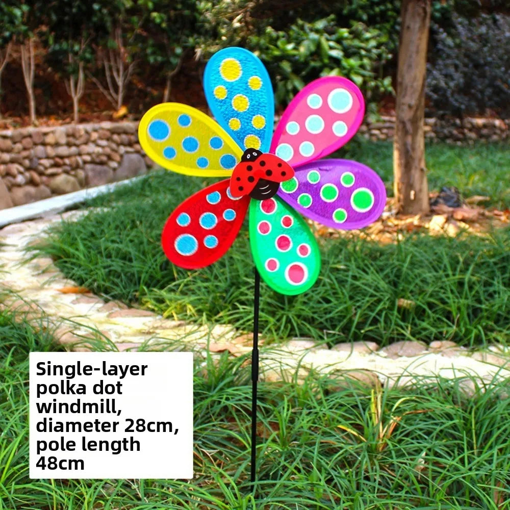 Sparkly Insect Cartoon Pinwheel Wind Spinner | Garden Windmill