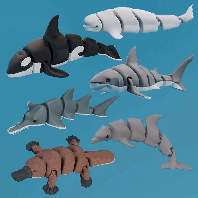 3D Printed Articulated Killer Whale Figurine | Desk & Car Decor