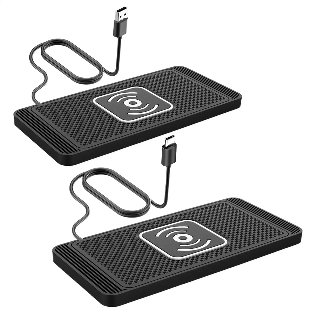 15W Car Wireless Charging Pad – Auto-Sensing Non-Slip Mat