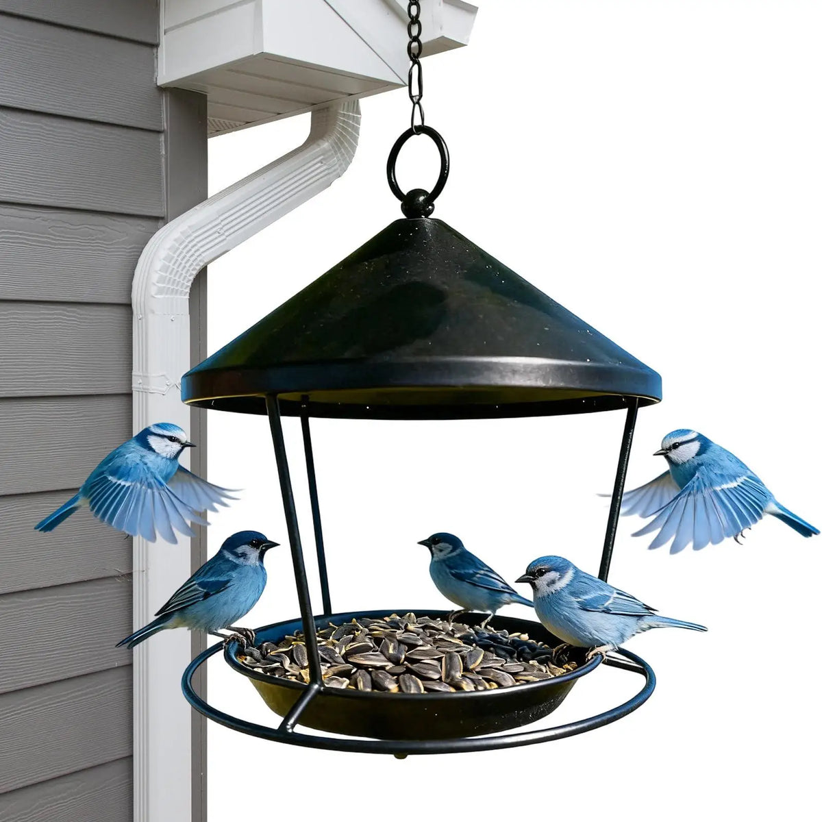 Outdoor Hanging Metal Bird Feeder – Weatherproof Garden Tray
