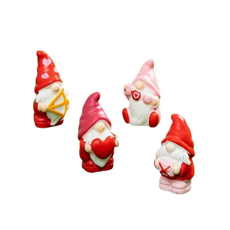 4pcs Mini Resin Gnome Figurines – Fairy Garden Mushroom Décor