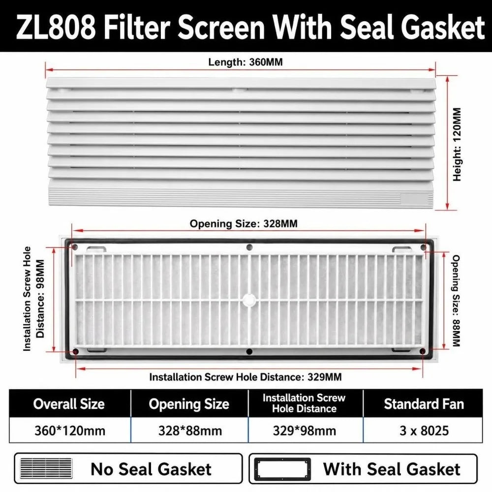 ABS Vent Grille Dustproof Waterproof Louver Fan Cover