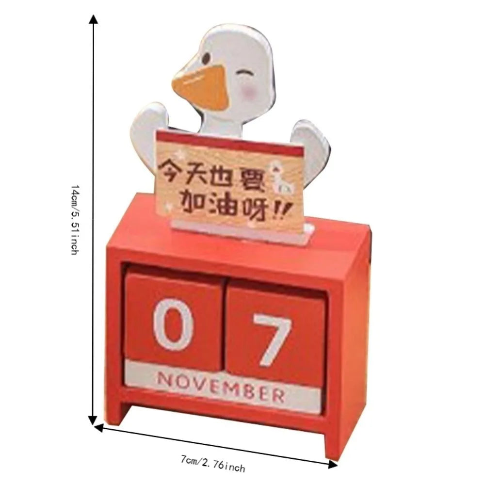 Wooden Block Desk Calendar – Interchangeable Month & Date