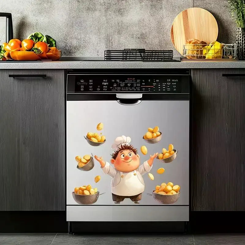 Chef Kitchen Stickers – Fun Removable PVC Appliance Decals