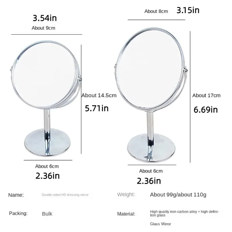 3-Inch Double Sided Rotating Desktop Vanity Makeup Mirror