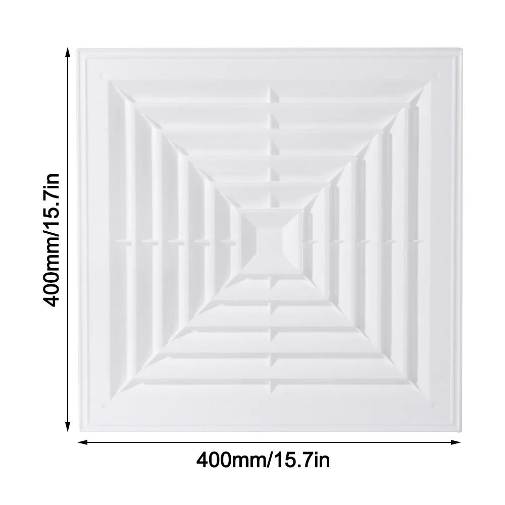 White Square Air Vent Grille with Flaps – Exhaust Fan Cover