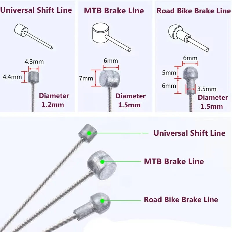 Stainless Steel MTB Bike Brake & Shift Inner Cable 2100mm