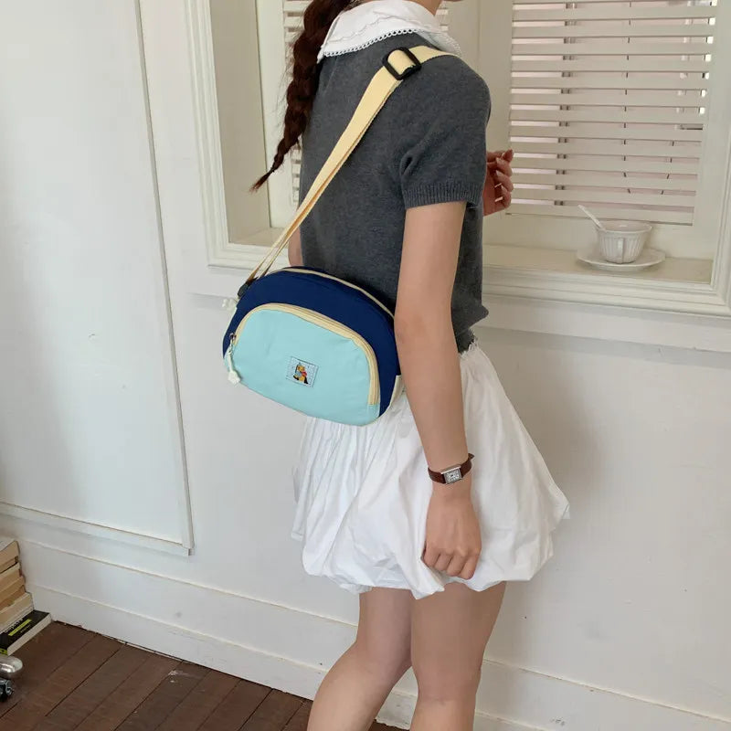 Women's Color-Block Crossbody Bag – Lightweight Satchel