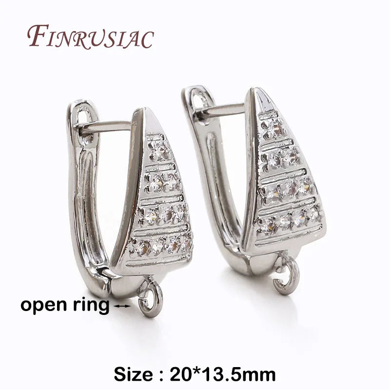 18K Gold Plated Zircon Earring Hooks – DIY Jewelry Findings