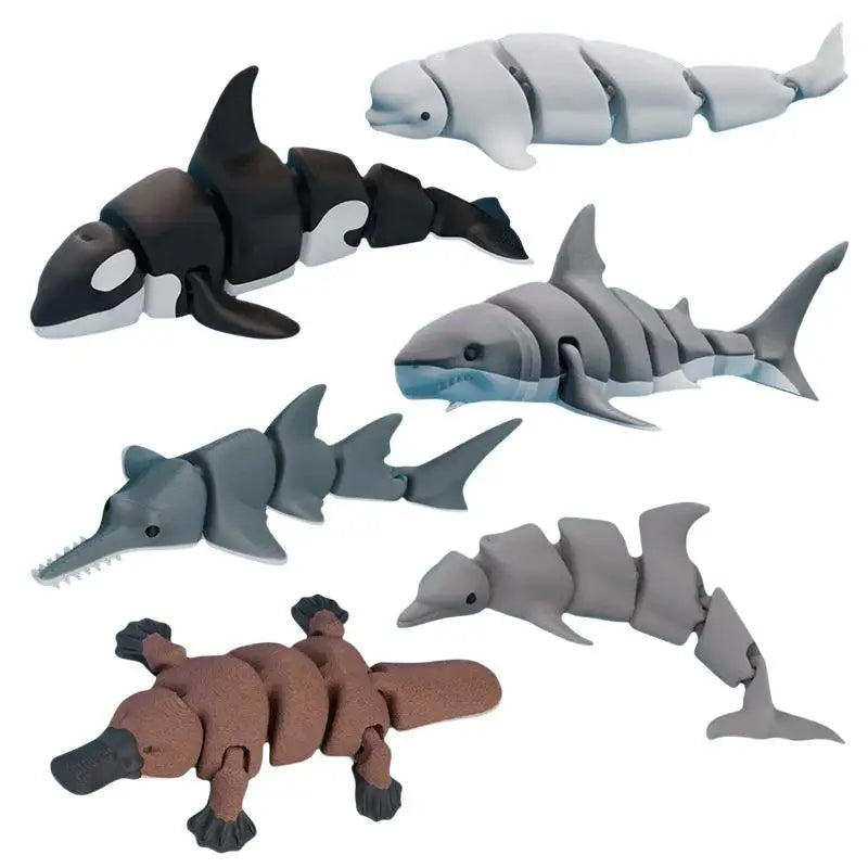 3D Printed Articulated Killer Whale Figurine | Desk & Car Decor