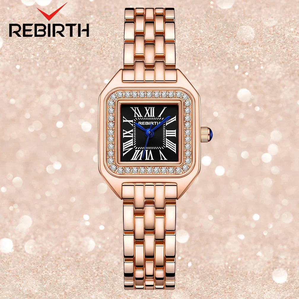 REBIRTH Women's Square Roman Numeral Quartz Watch | Elegant
