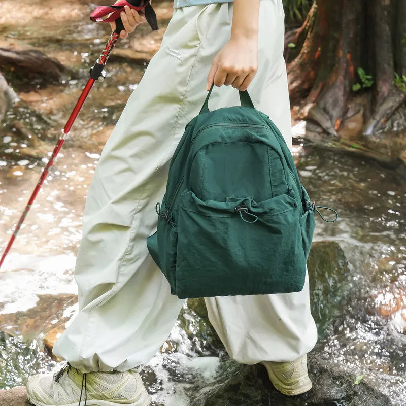 Korean College Lightweight Nylon Drawstring Backpack | Unisex