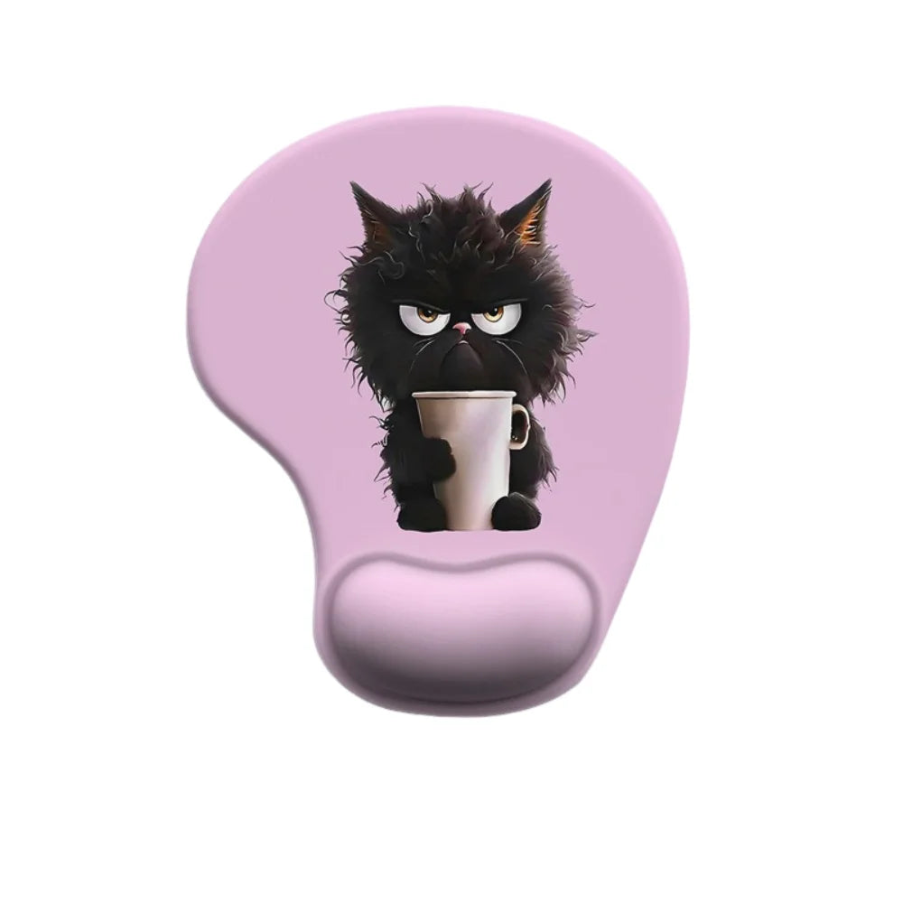 Cartoon Animal Mouse Pad with Ergonomic Silicone Wrist Rest