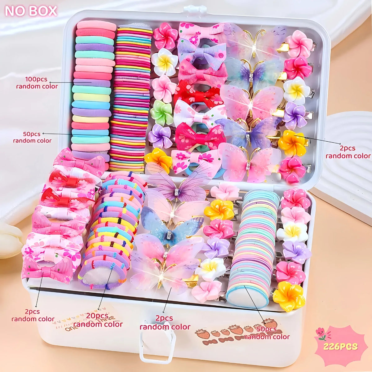 881Pcs Kids Hair Accessories – Clips, Ties & Scrunchies Set
