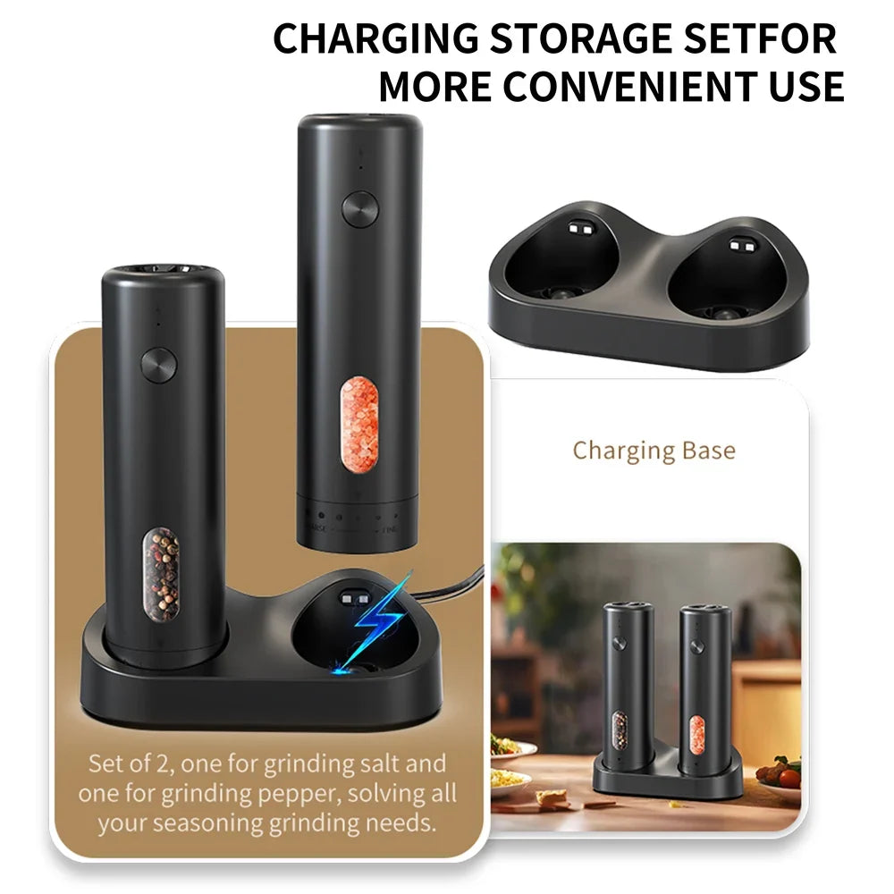 CLITON Electric Salt & Pepper Grinder Set | USB-C Rechargeable