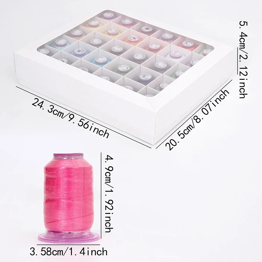 30-Color Embroidery Thread Set – 550 Yds/Spool Polyester