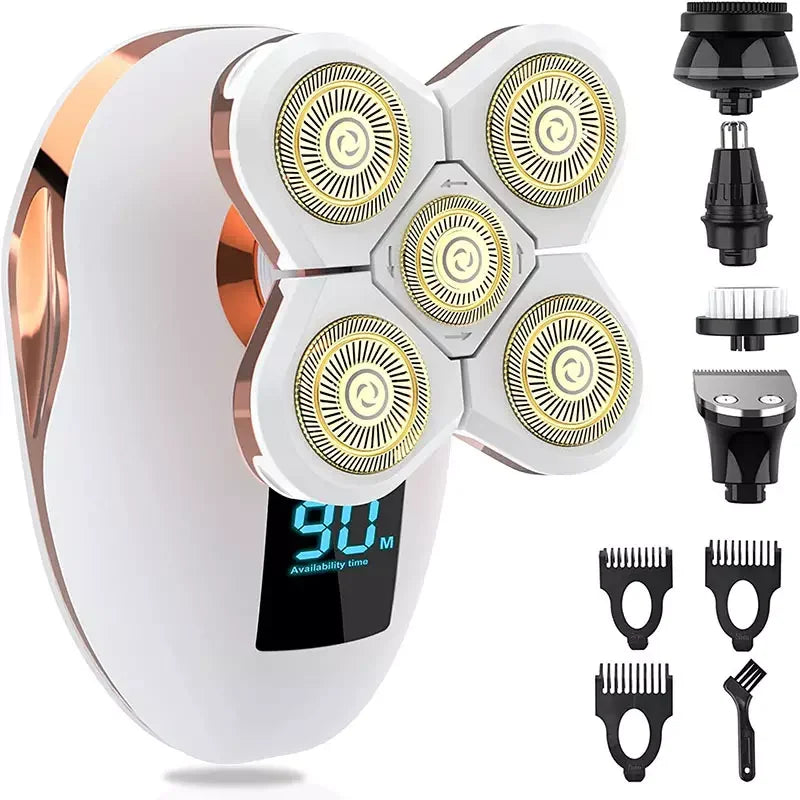 USB Rechargeable Cordless 5-in-1 Electric Foil Shaver for Men