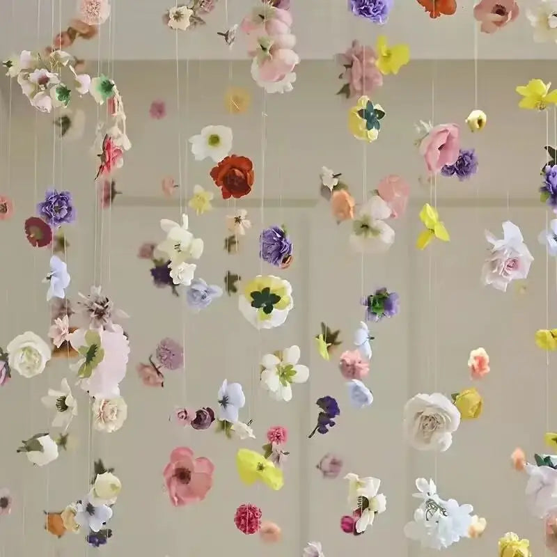 DIY Floating Flower Door Curtain Kit – 20 Artificial Flowers
