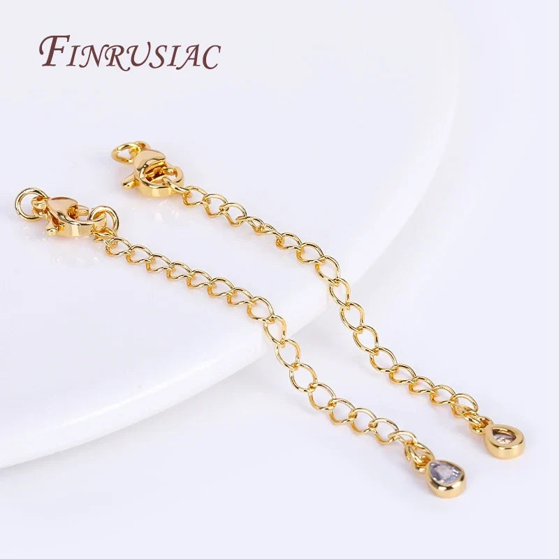 18K Gold Plated Brass Chain Extender 70mm | 8 Styles