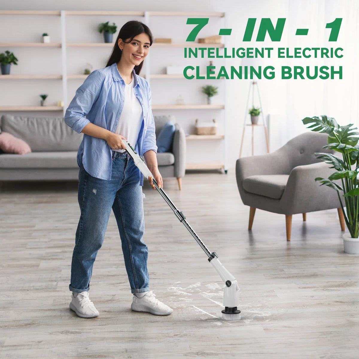 USB Rechargeable Cordless Electric Spin Scrubber – 7 Heads
