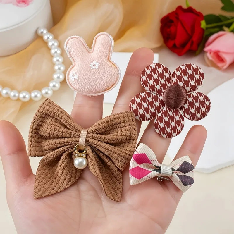 170-Pc Girls Elastic Hair Bands Set – Leopard & Caramel Colors