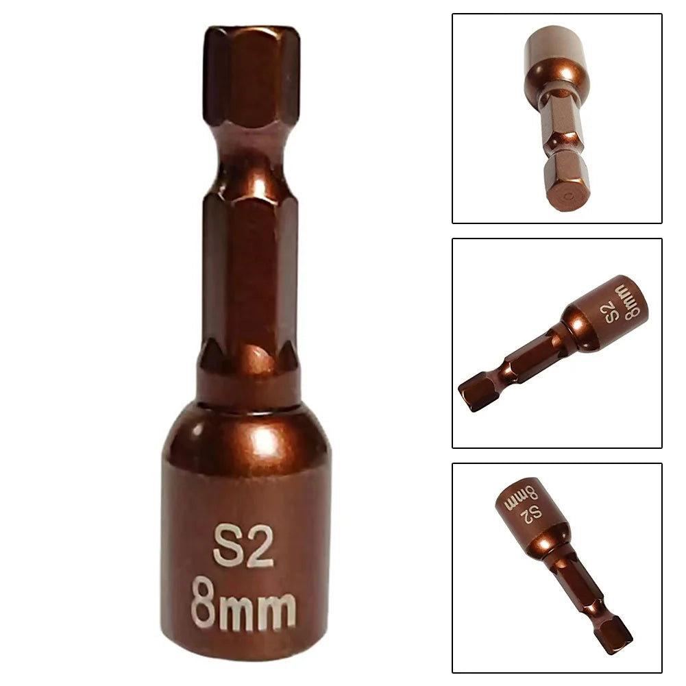 8mm Magnetic Nut Driver Socket Bit – 1/4" Hex Shank | DAZZLEEX