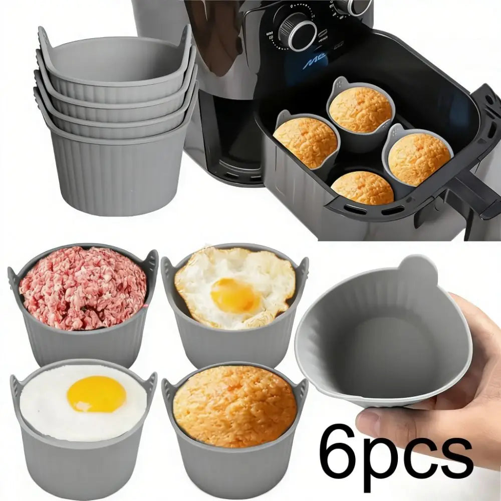 6-Piece Nonstick Silicone Cake Molds – Food Grade Baking Cup Set