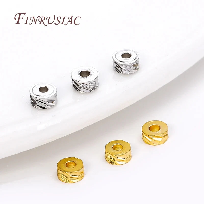 4mm 18K Gold Plated Brass Roundel Spacer Beads | DIY Jewelry